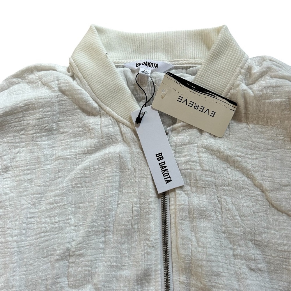NWT BB Dakota Fast Lane White Zipper Jacket - Picture 2 of 4